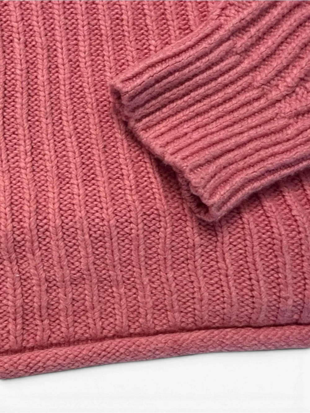 ALC Oversized Ribbed Knit Crewneck Rolled Hem Sweater Pink S EUC Cashmere Blend